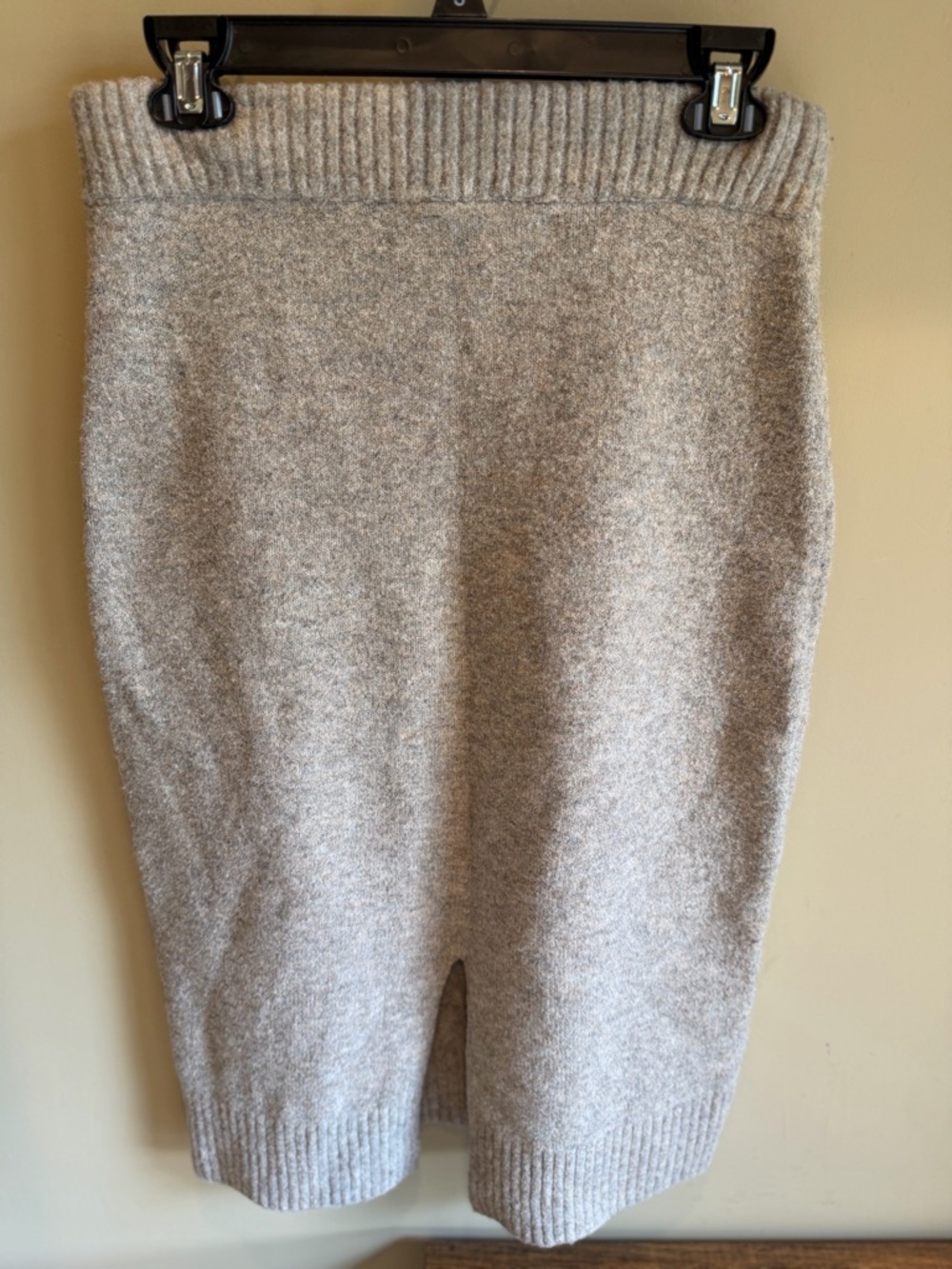 ASTR the Label Knit  Midi Skirt in Taupe Gray Marled Wool Blend